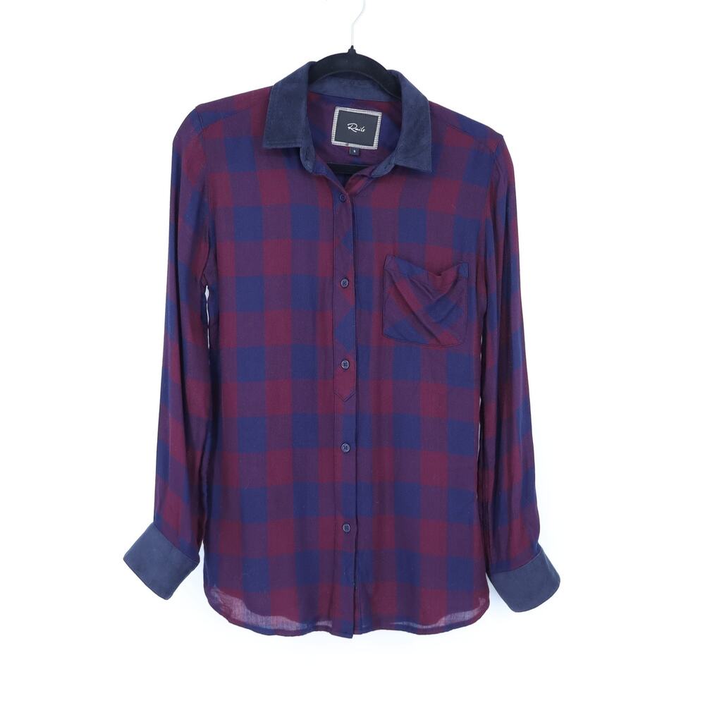 Rails Hunter Shirt Red Blue Buffalo Check Button Up Collared Blouse Women's S